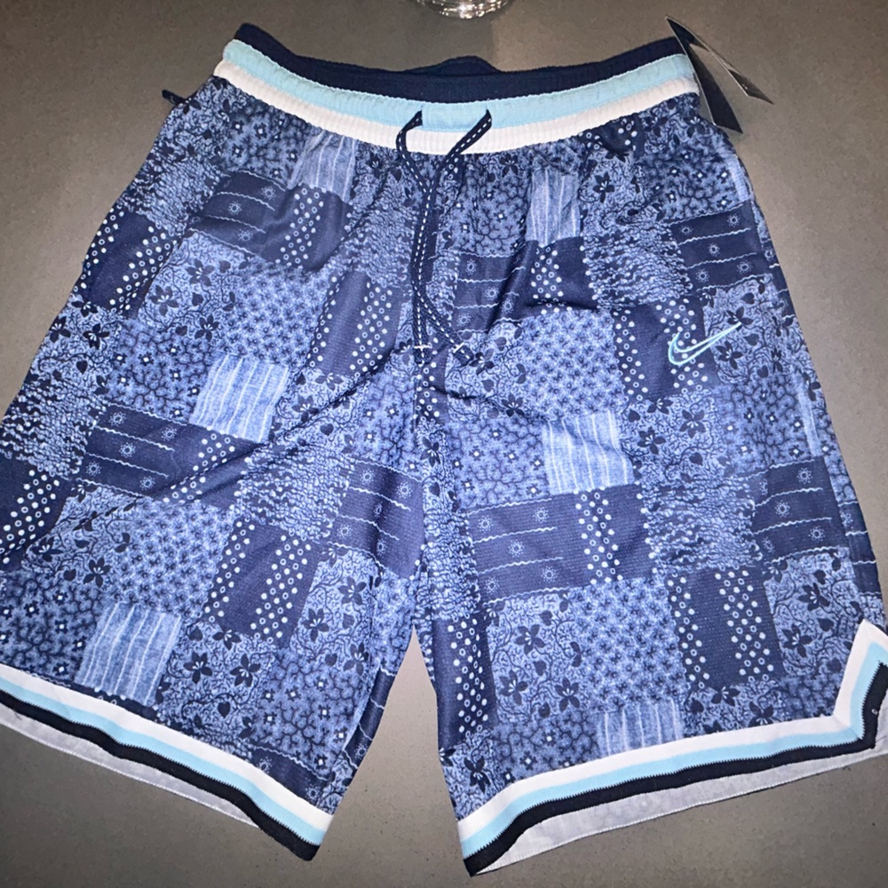 Nike Blue Patterned Athletic Shorts